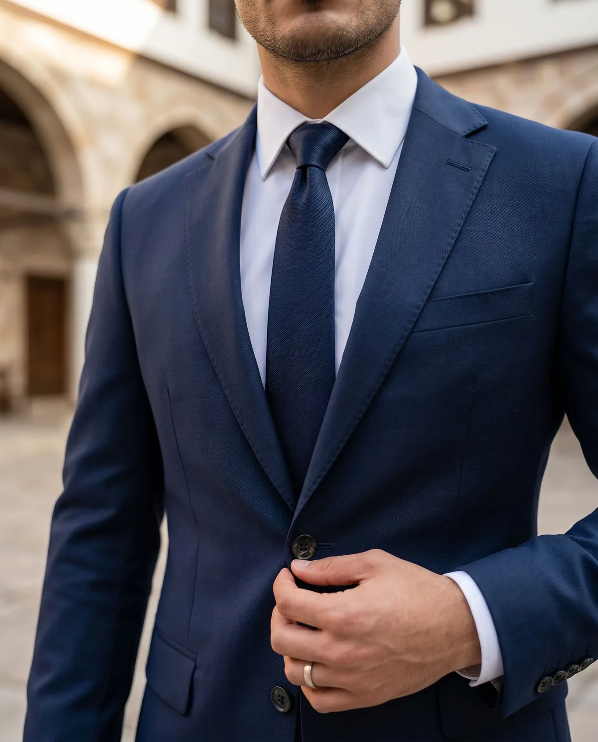 Lacivert Slim Fit Takım Elbise - 4