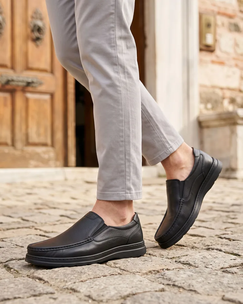 Siyah Deri Loafer - Beyefendi Çorum