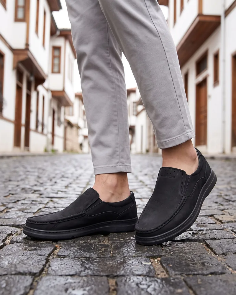 Siyah Nubuk Loafer - Beyefendi Çorum