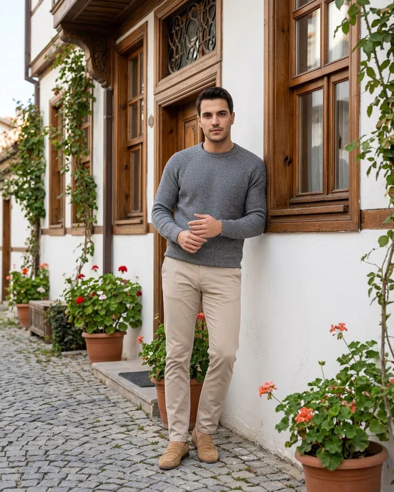 Bej Chino Slim Pantolon - Beyefendi Çorum