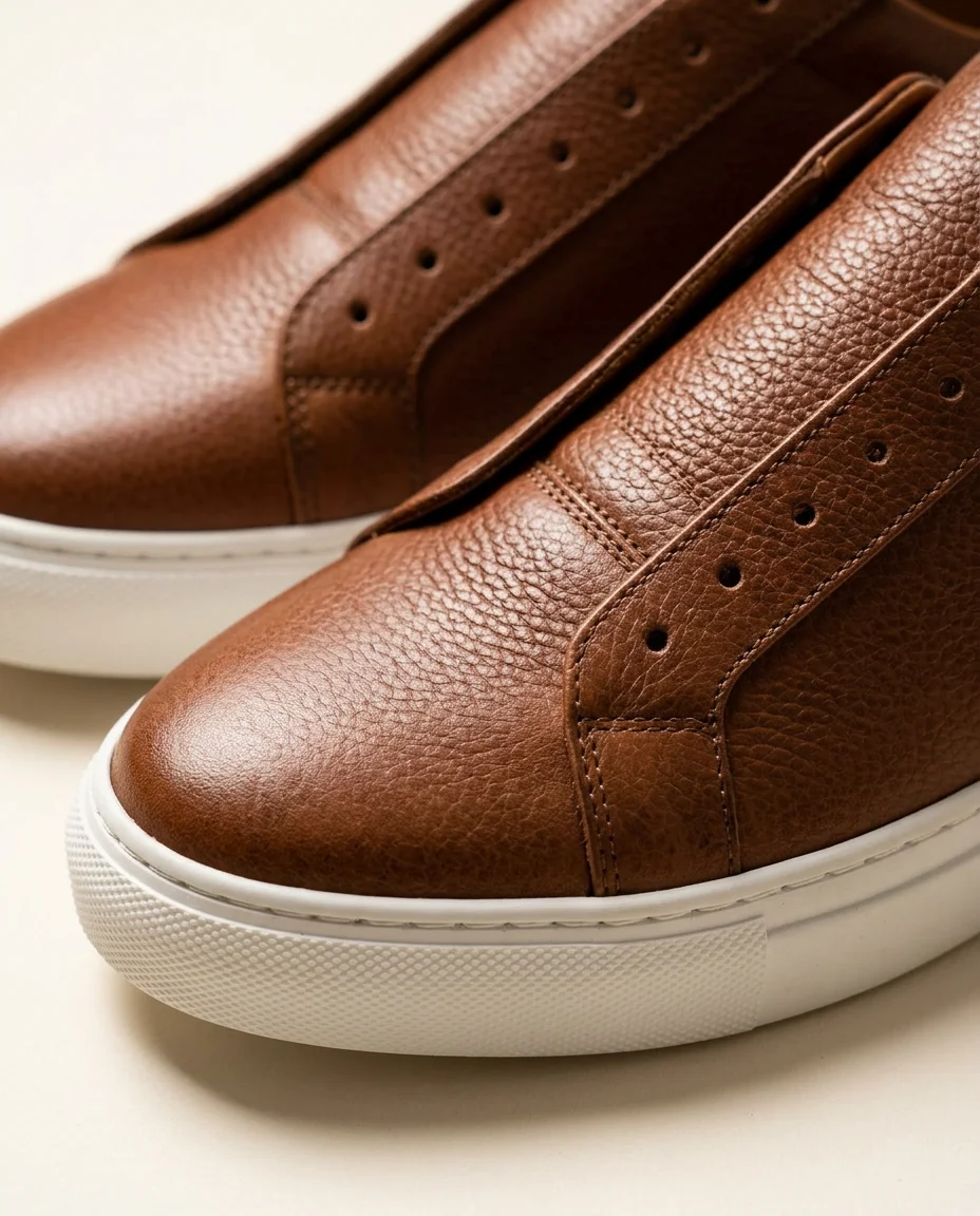Kahverengi Deri Sneaker - 2