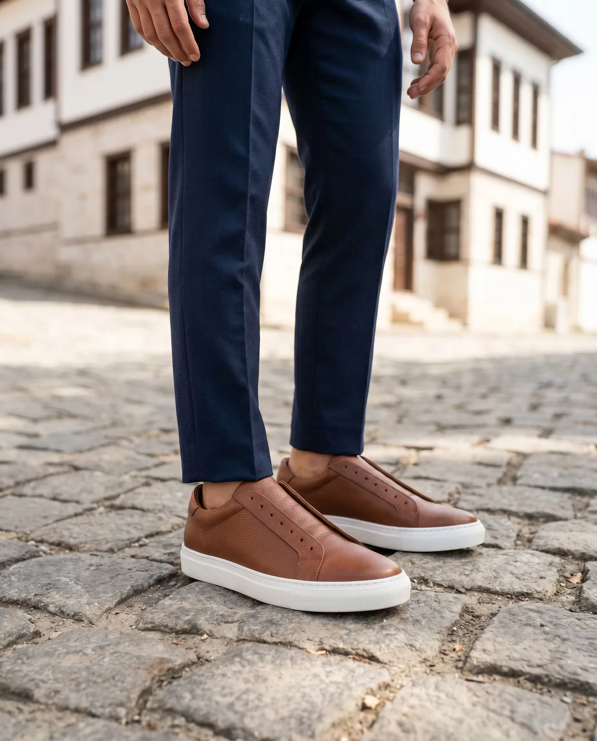 Kahverengi Deri Sneaker - 3
