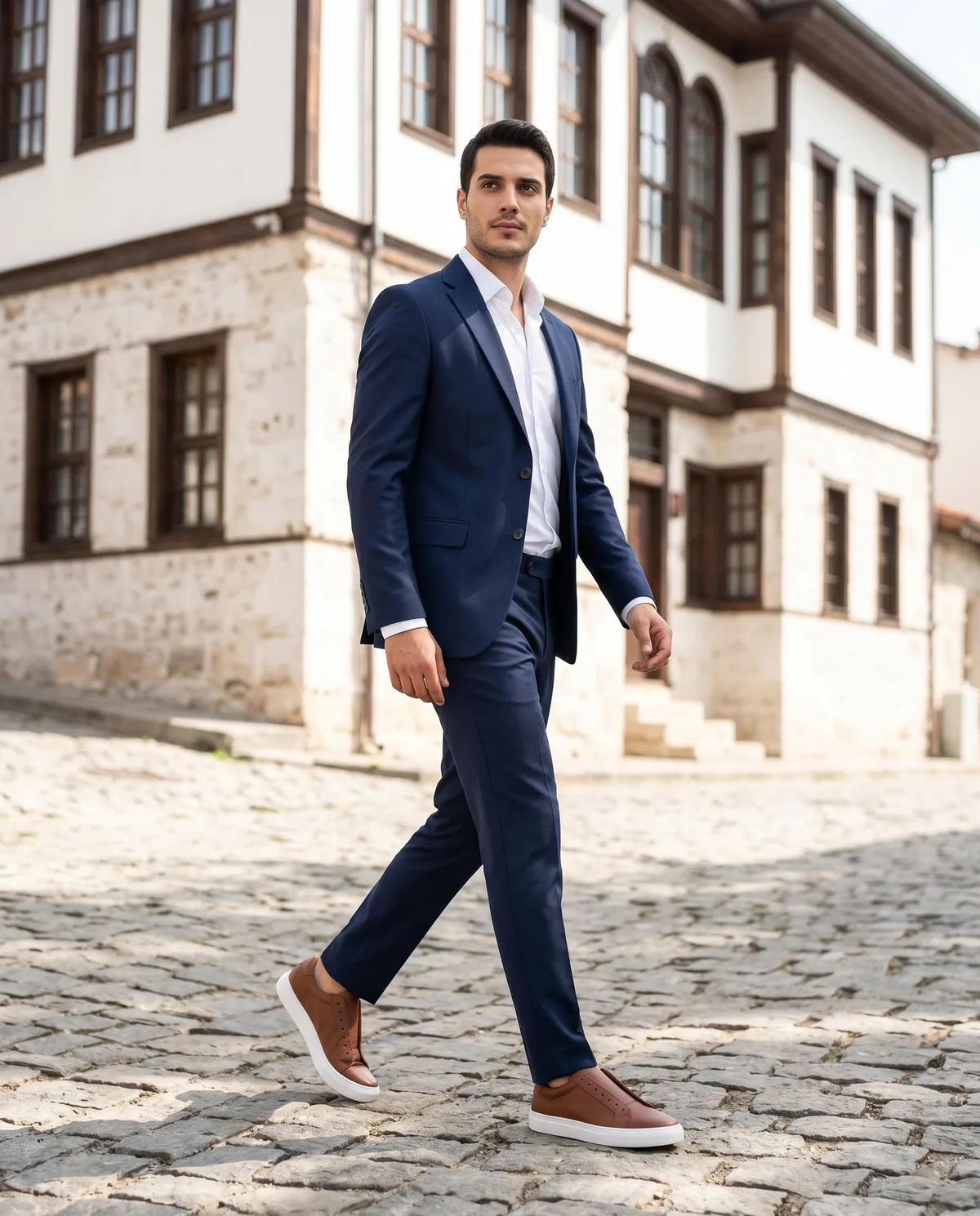 Kahverengi Deri Sneaker - 5