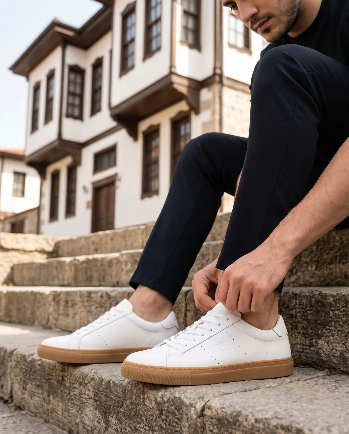 Beyaz Deri Sneaker - 4