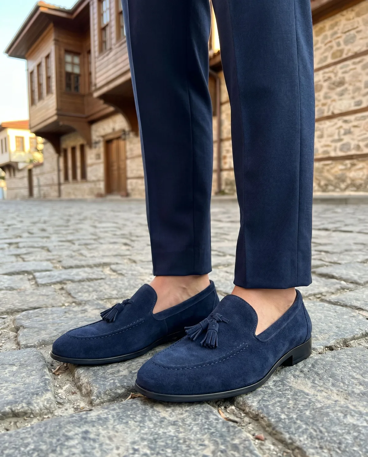 Lacivert Süet Loafer - 3