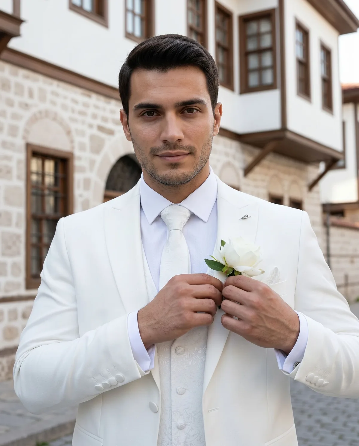 Beyaz Damatlık, Slim Fit Set - 3