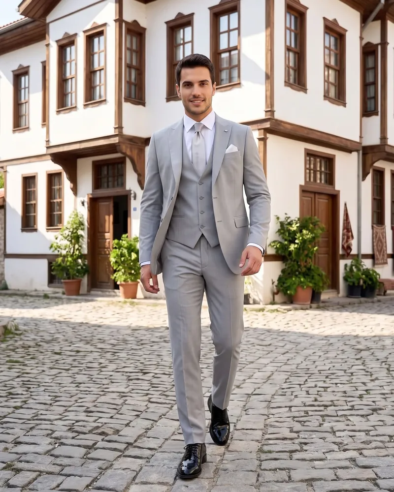 Gri Damatlık Kombin - Beyefendi Çorum