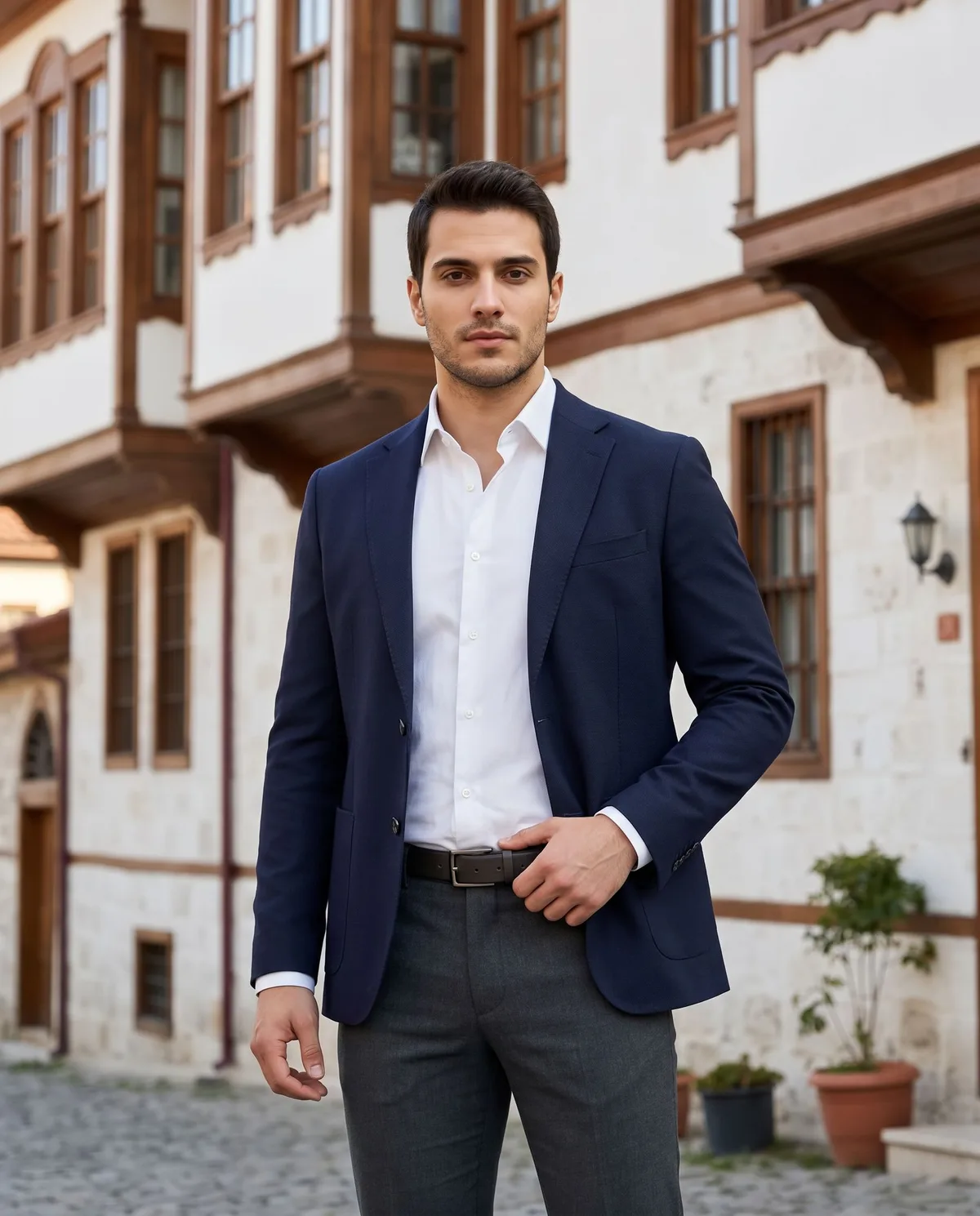 Antrasit Pantolon + Blazer Kombin - 3