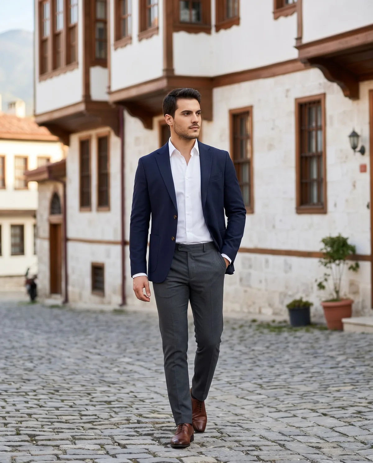 Antrasit Pantolon + Blazer Kombin - 5