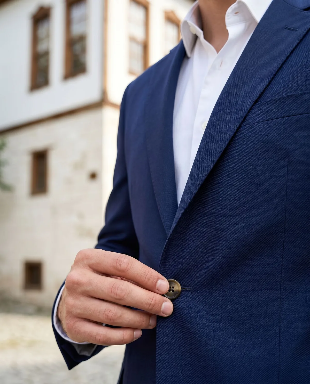 Lacivert Blazer Kombin - 4