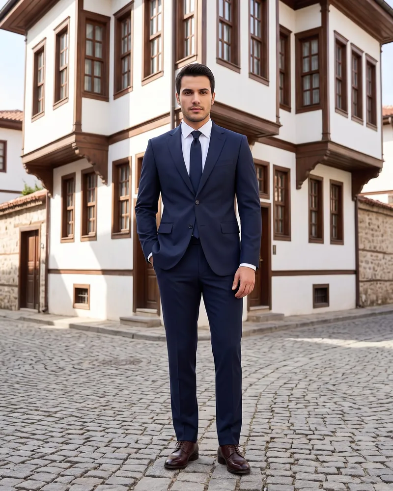 Koyu Lacivert Slim Fit Takım Elbise - 2