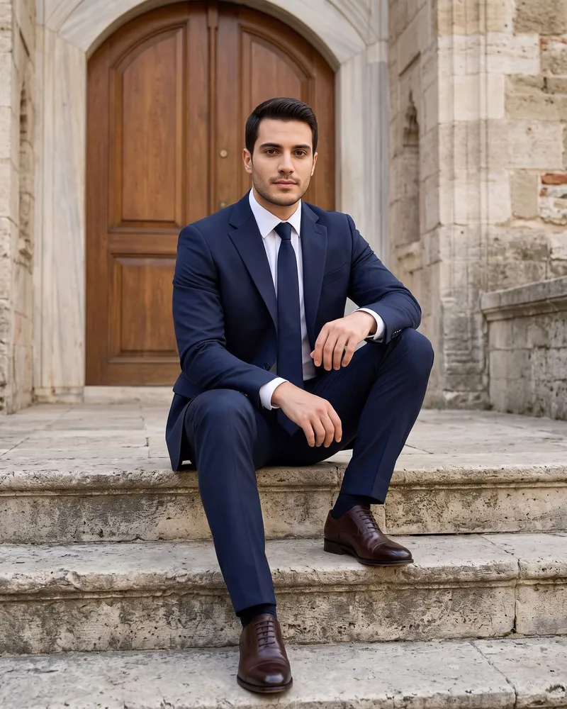 Koyu Lacivert Slim Fit Takım Elbise - Beyefendi Çorum