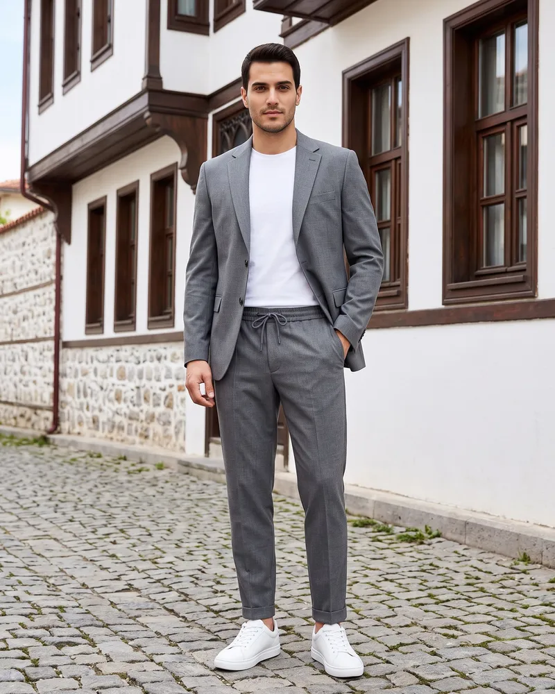 Gri Jogger Pantolonlu Takım - 2