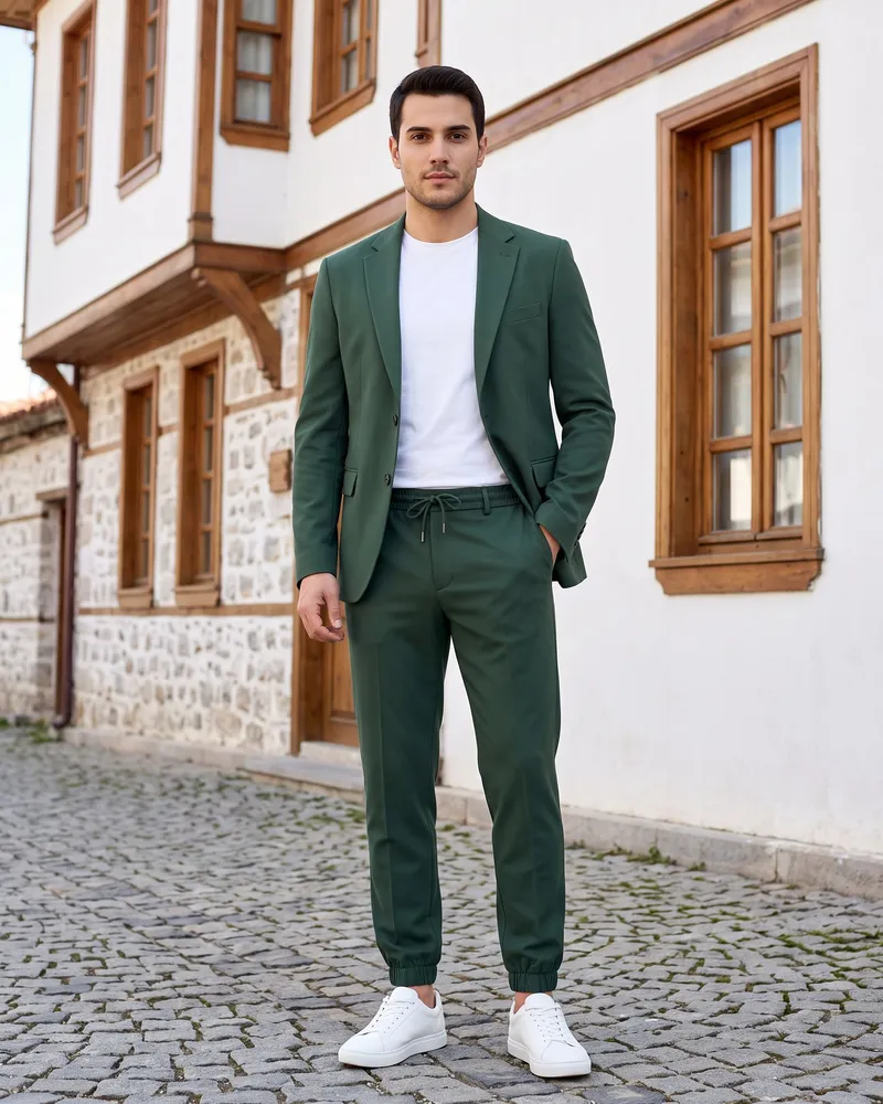 Yeşil Jogger Pantolonlu Takım - 2