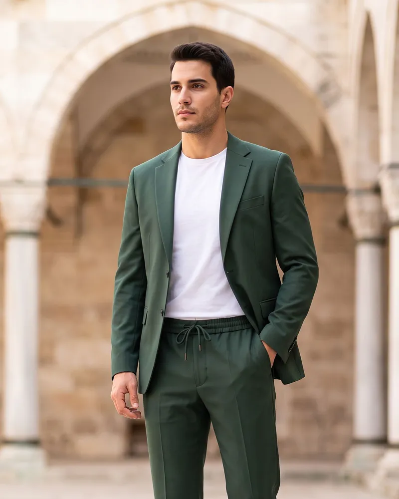 Yeşil Jogger Pantolonlu Takım - Beyefendi Çorum