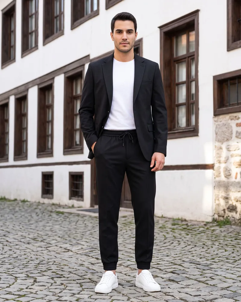 Siyah Jogger Pantolonlu Takım - 2