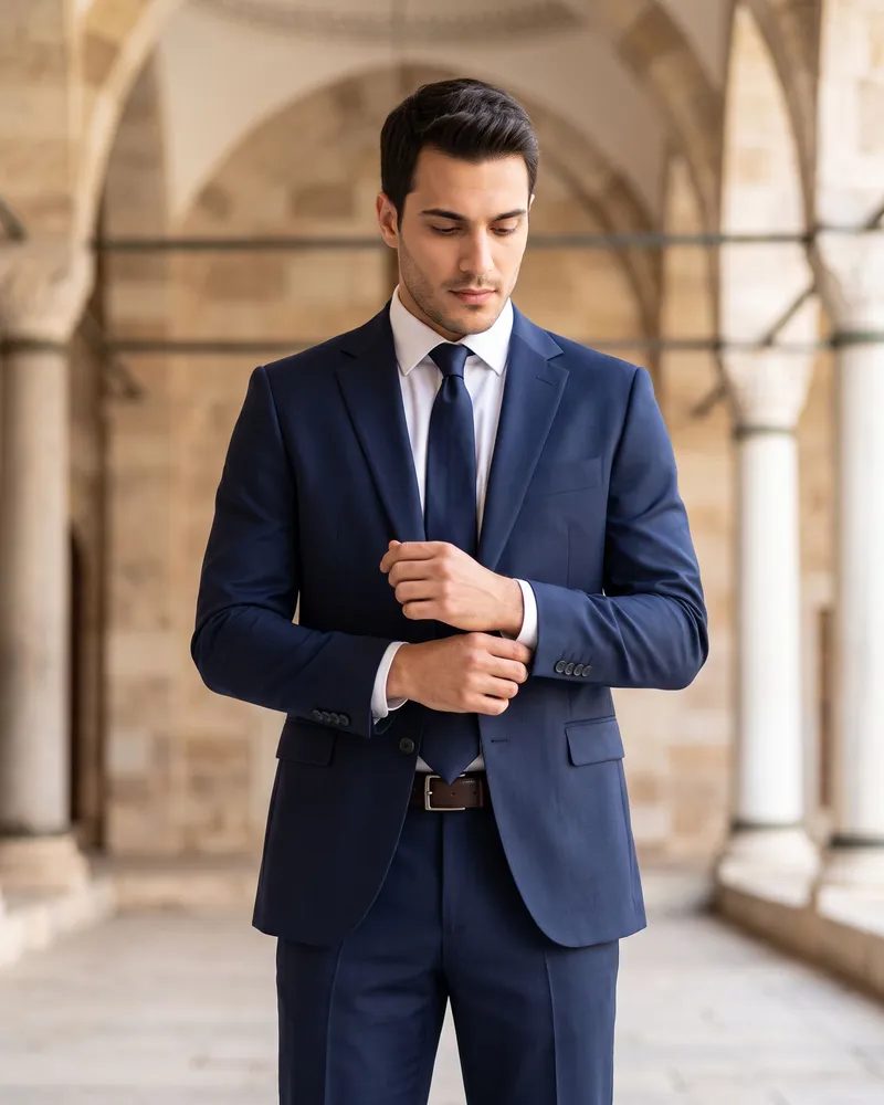 Lacivert Takım Elbise Premium Set - Beyefendi Çorum