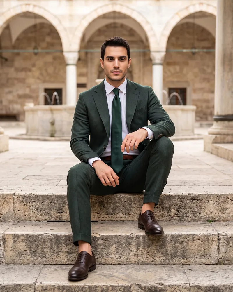 Yeşil Takım Elbise Premium Set - Beyefendi Çorum