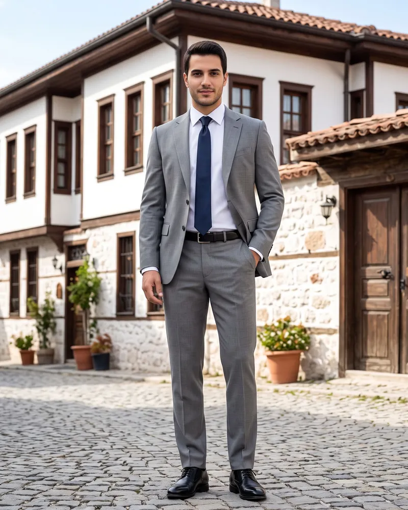 Gri Takım Elbise Premium Set - 2