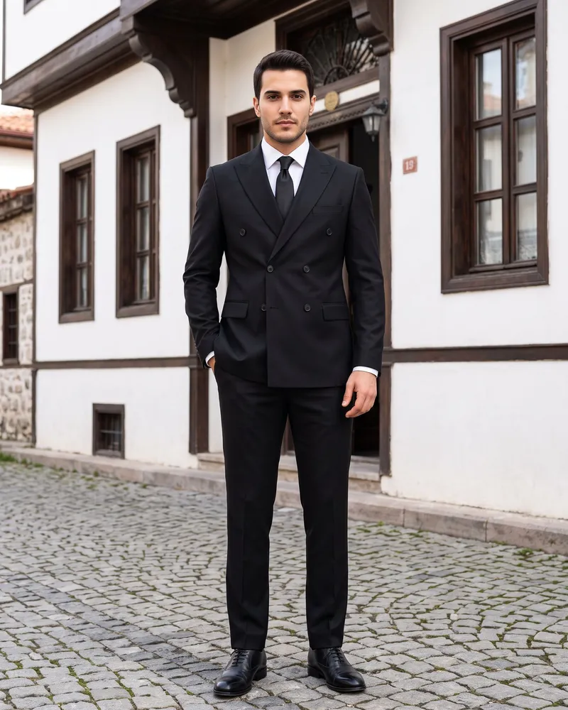 Siyah Kruvaze Takım Premium Set - 2