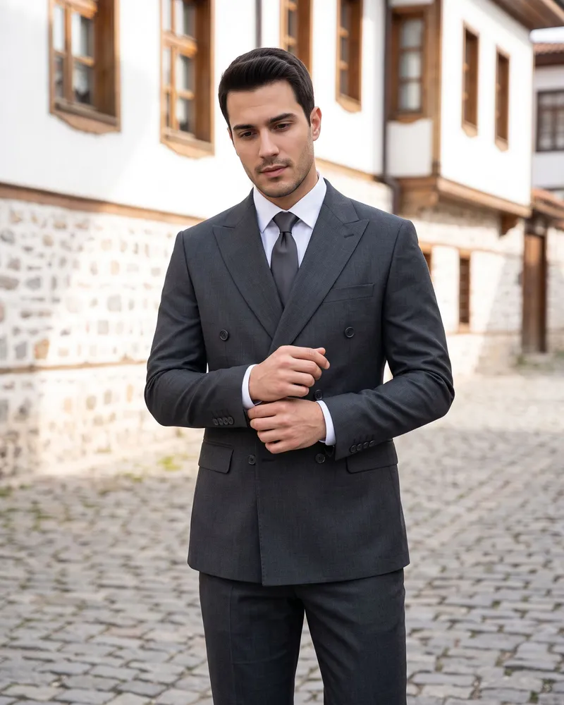 Füme Kruvaze Takım Premium Set - Beyefendi Çorum